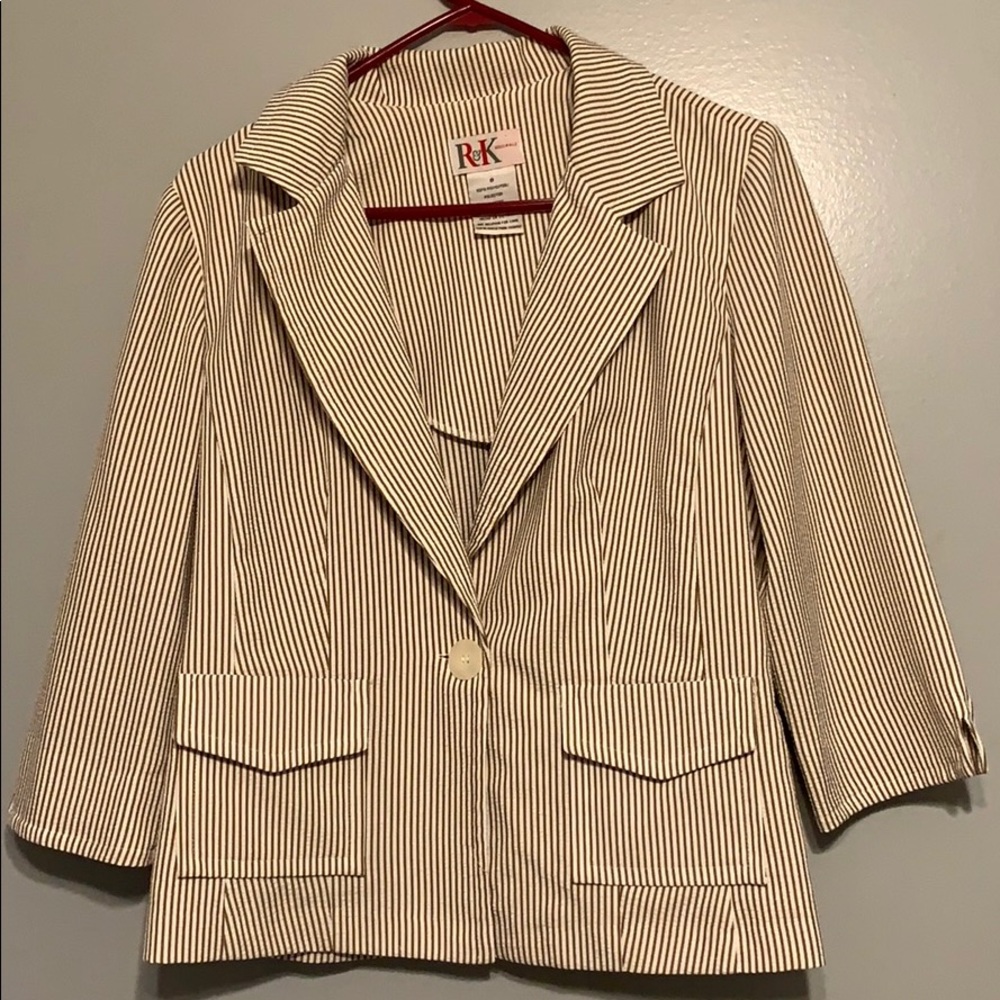 NWOT R&K Originals Striped Buttoned Blazer